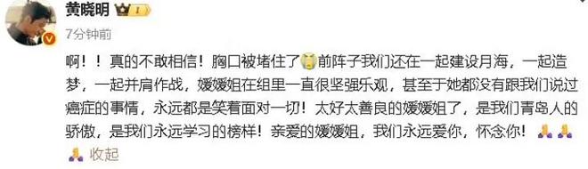 世丈夫辛柏青悲痛发文赵丽颖等多位明星悼念PG麻将胡了免费模拟器演员朱媛媛患癌去(图4)